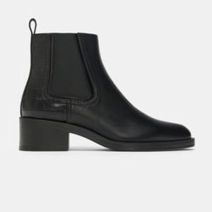 🆕 NWT Zara Leather Ankle Chelsea Boots